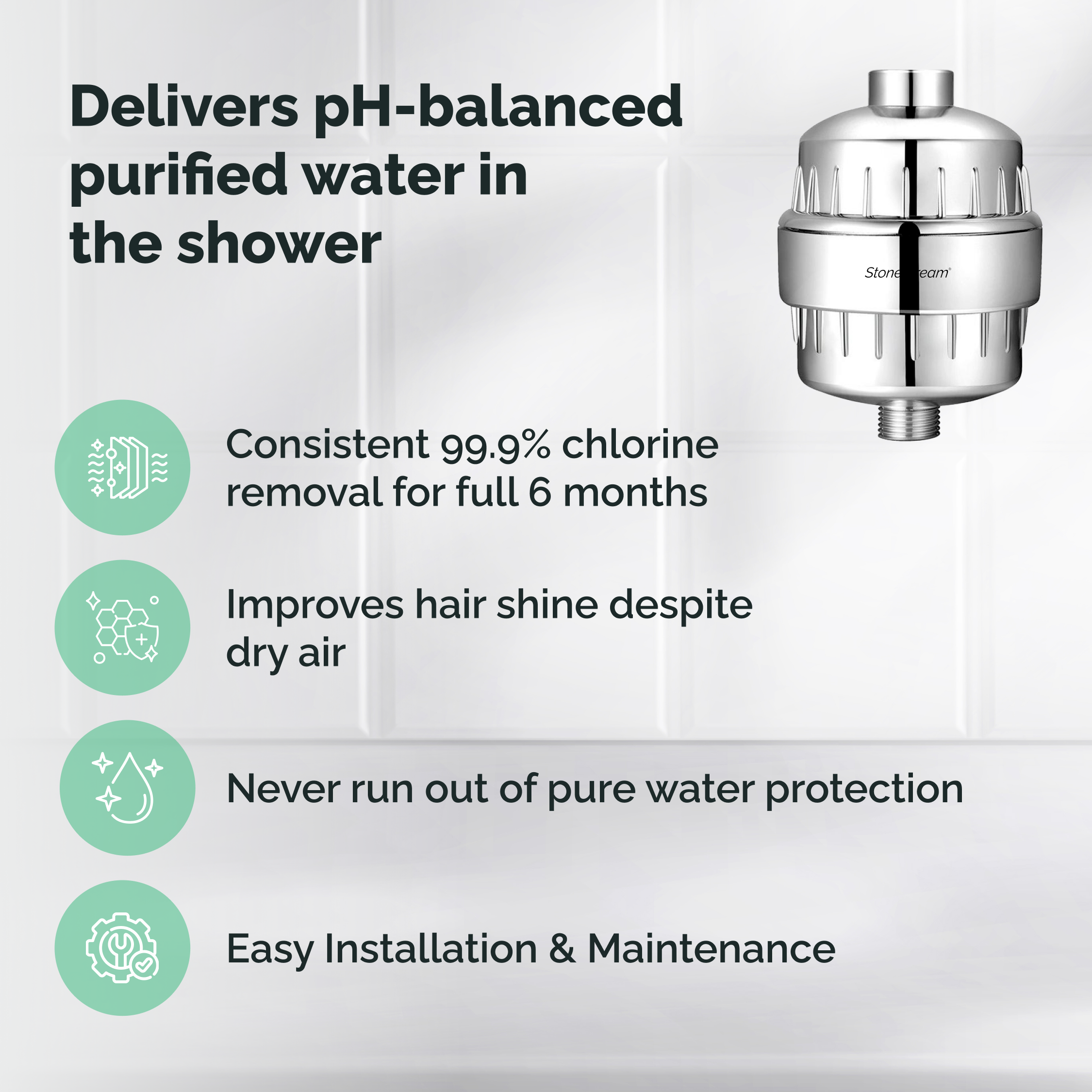 Duschfilter för hårt vatten