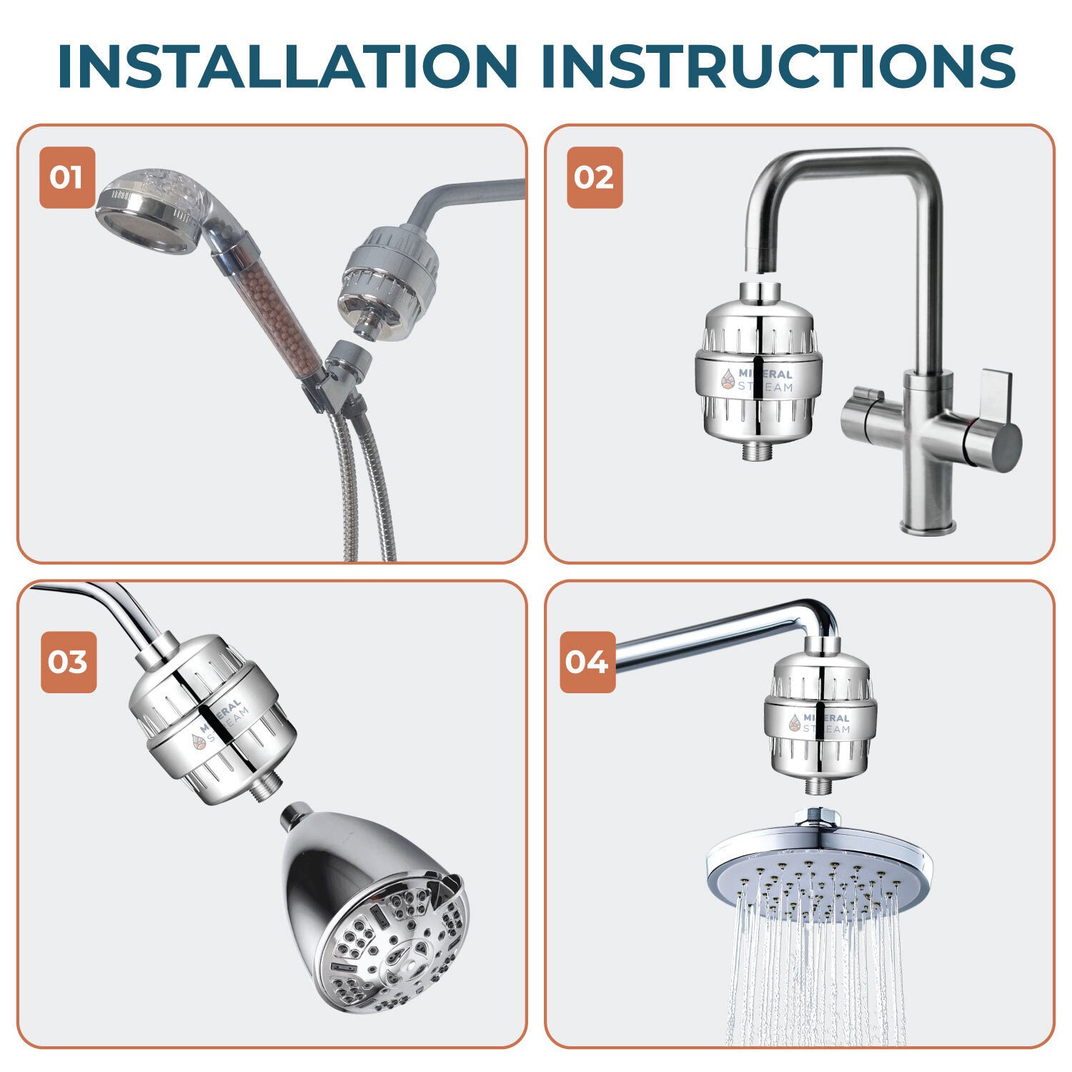 Duschfilter för hårt vatten