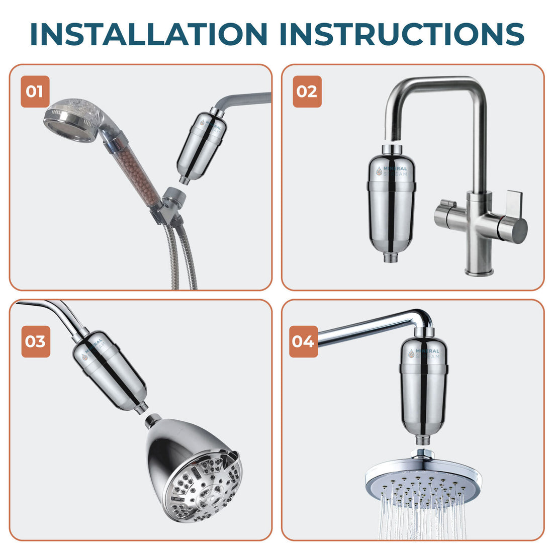 Avancerat duschfilter för hårt vatten