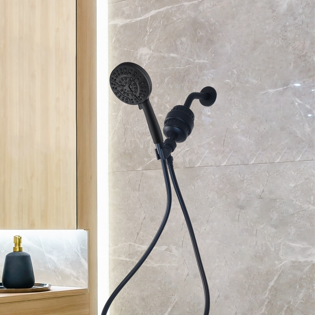 MineralStream Luxe 10 Mode High Pressure Shower Head (filtrerad)