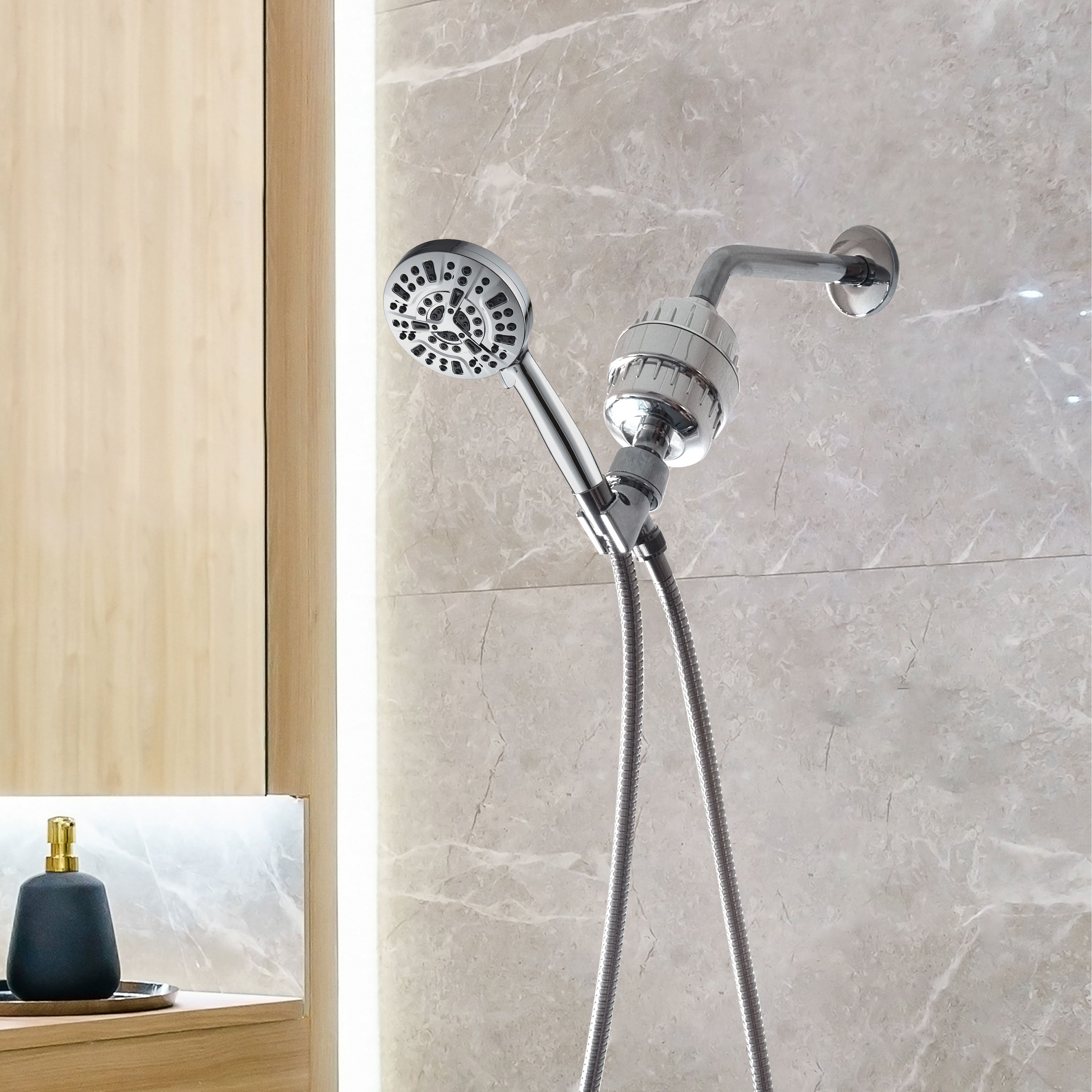 MineralStream Luxe 10 Mode High Pressure Shower Head (filtrerad)