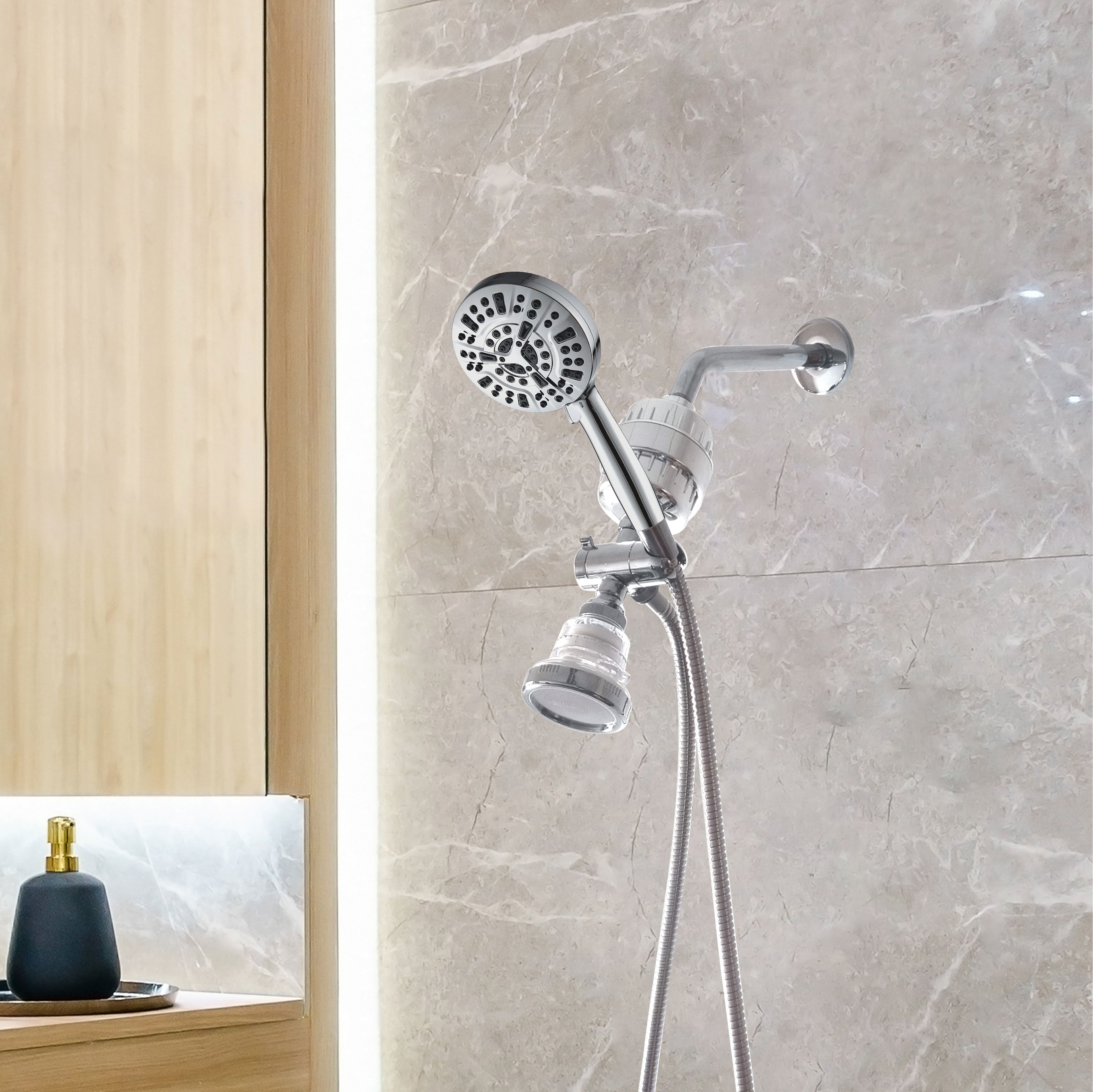 MineralStream Luxe 10 Mode High Pressure Shower Head (filtrerad)
