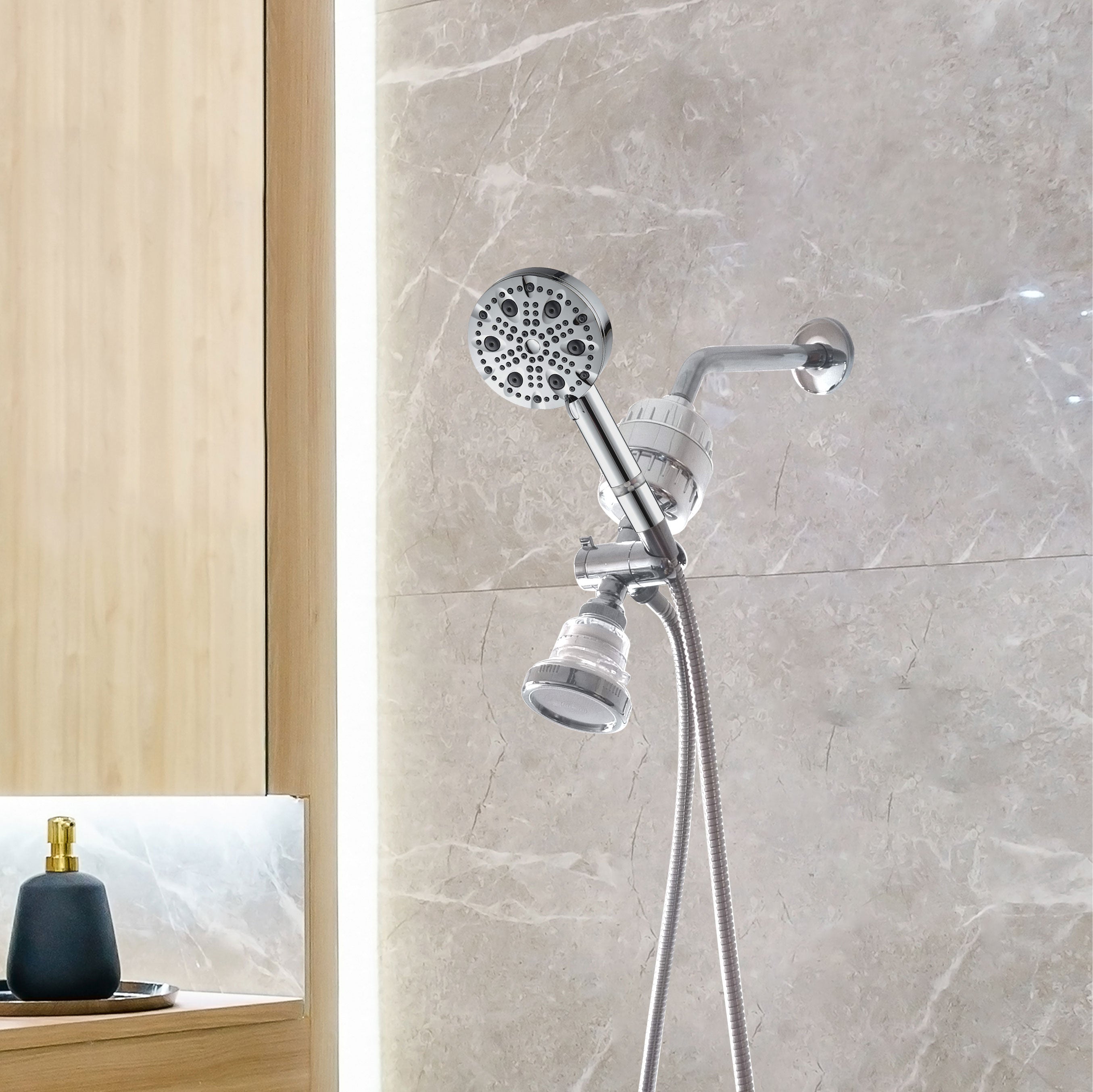 MineralStream Luxe 9 Mode High Pressure Showerhead (filtrerad)