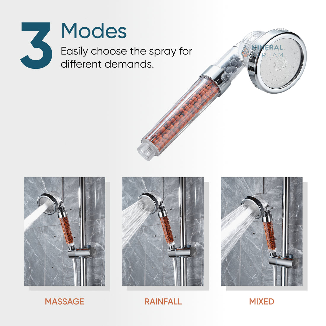 MineralStream – Lyxigt duschhuvud med högt tryck