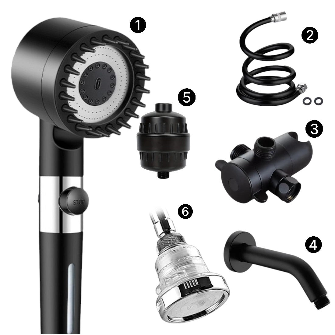 MineralStream Massage duschhuvud med filter