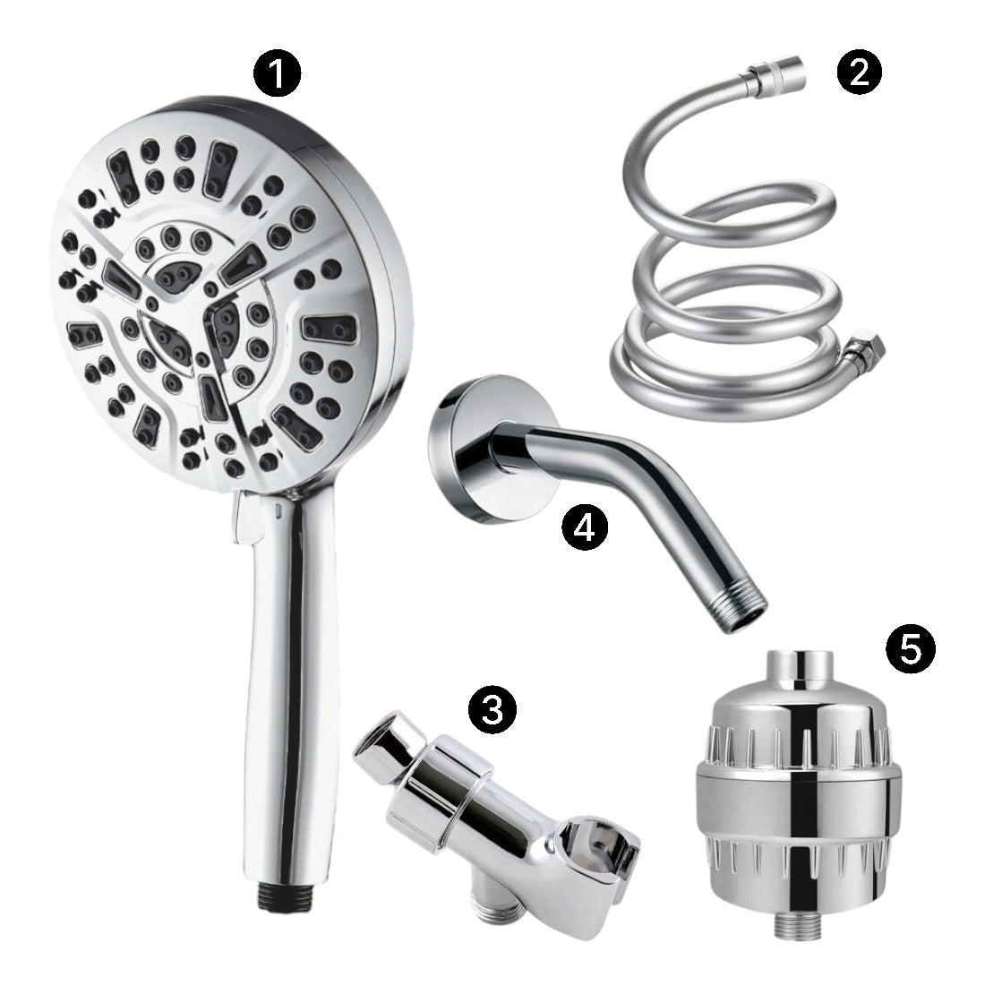 MineralStream Luxe 10 Mode High Pressure Shower Head (filtrerad)