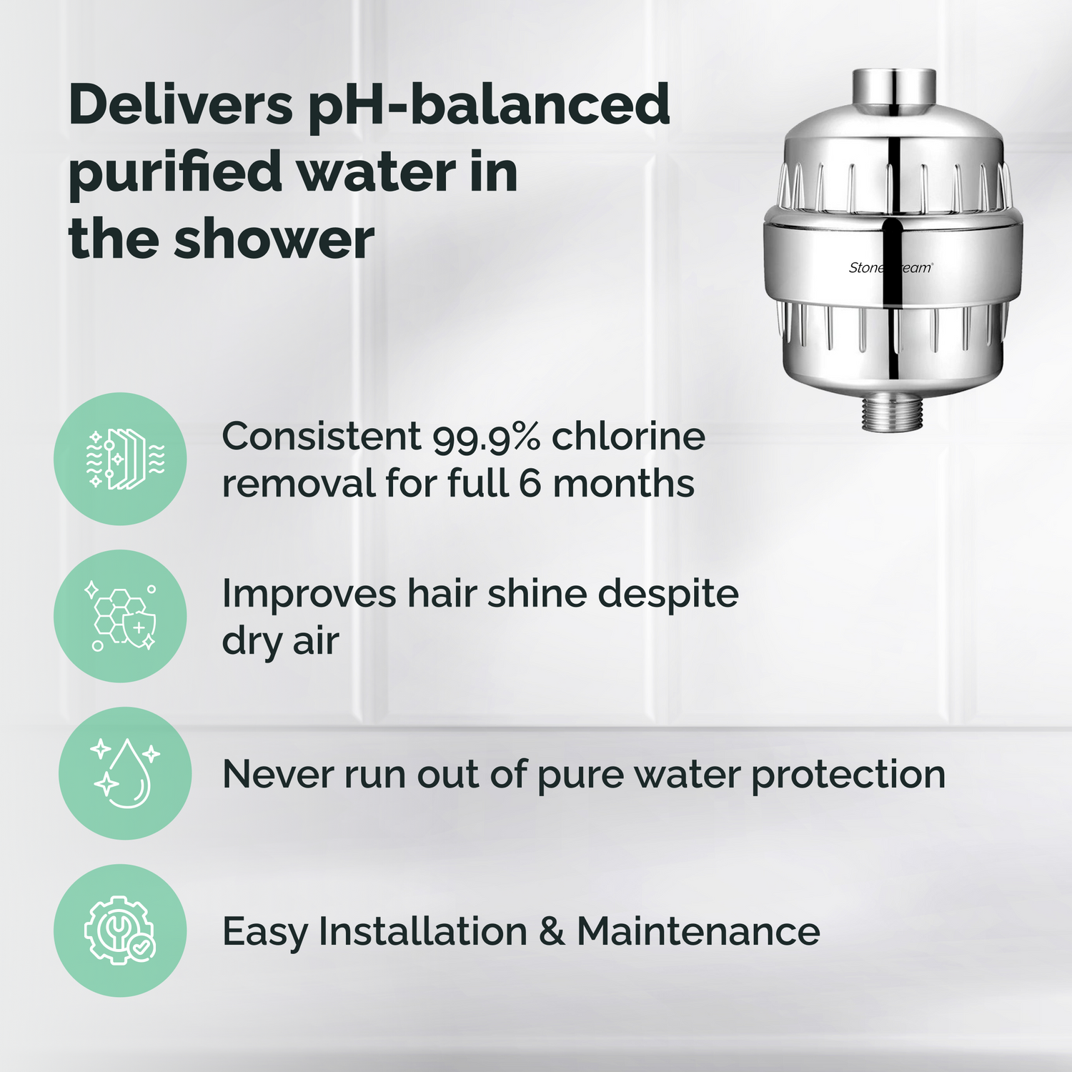 Duschfilter för hårt vatten