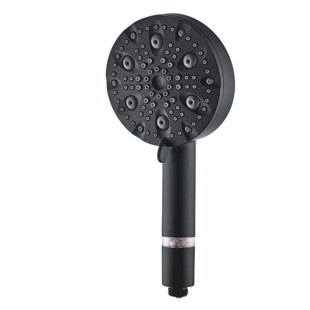 MineralStream Luxe 9-läges högtrycksduschmunstycke (filtrerat)-svart tillägg