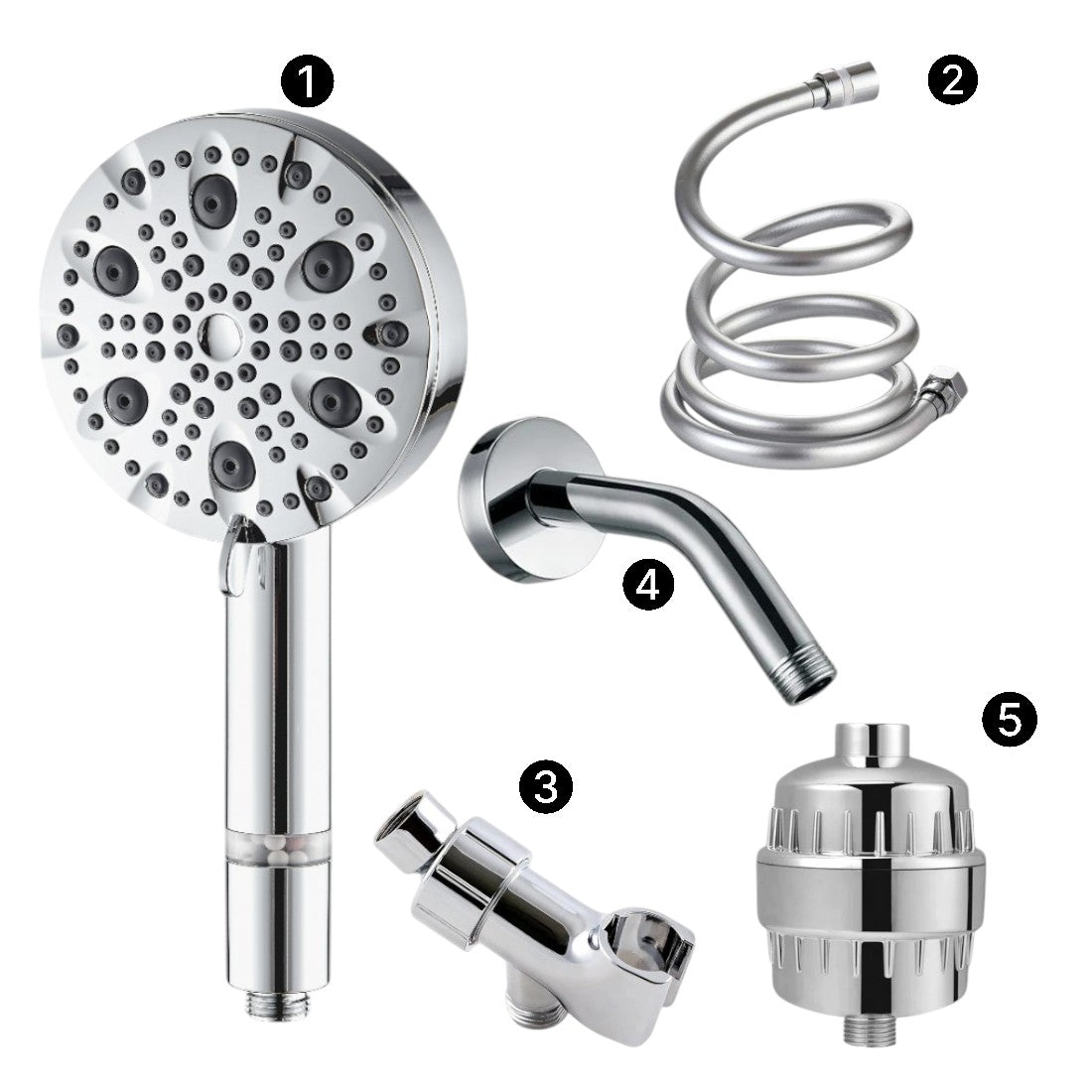 MineralStream Luxe 9 Mode High Pressure Showerhead (filtrerad)