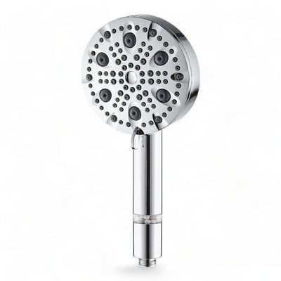 MineralStream Luxe 9 Mode High Pressure Showerhead in chrome, front view